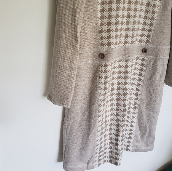 Worth New York Sweater Dress Tan Wool Blend Lagen Size 12 Cream Tan Maxi - Picture 6 of 11